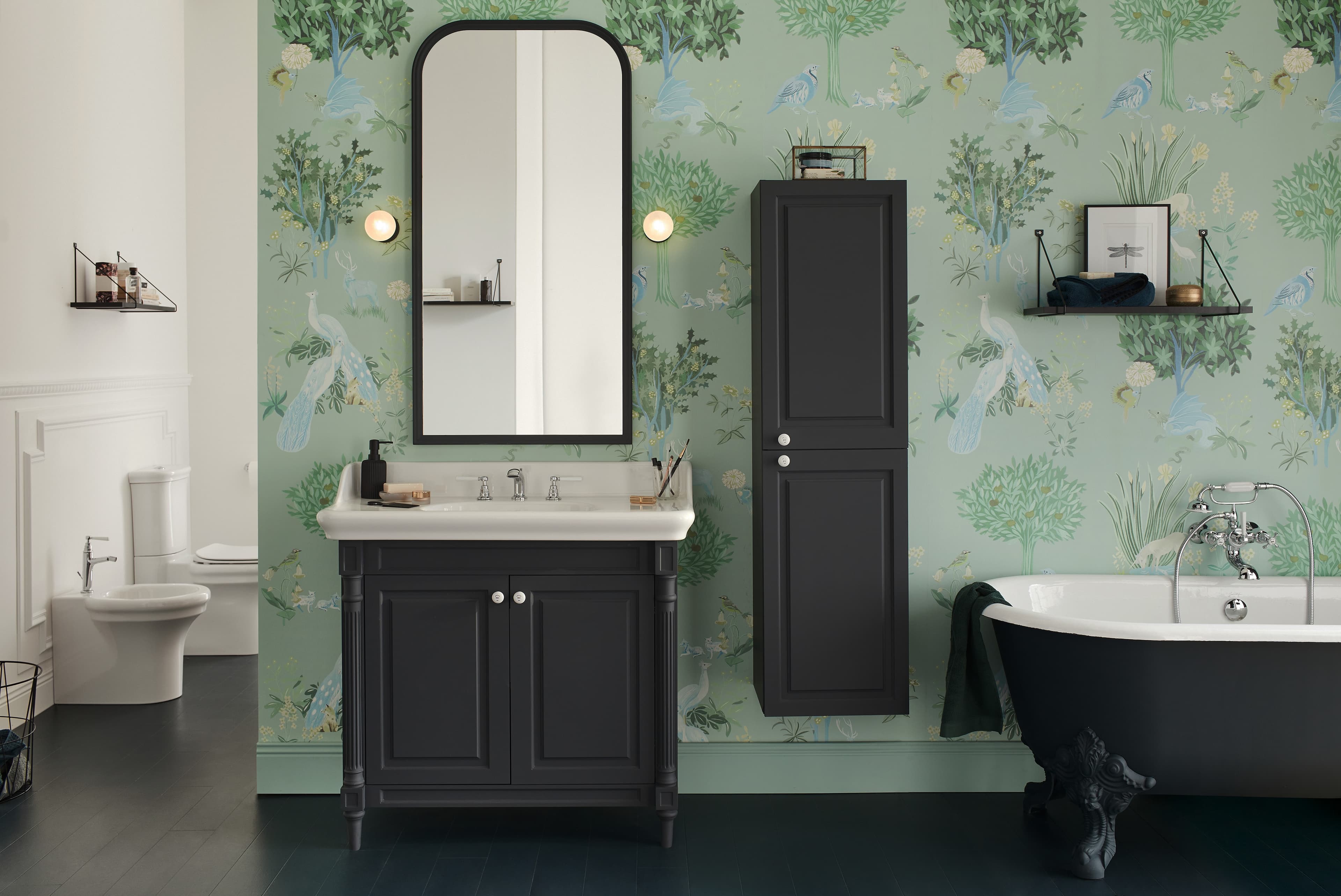 Meuble sous plan-vasque 90 cm - 2 portes,EB726